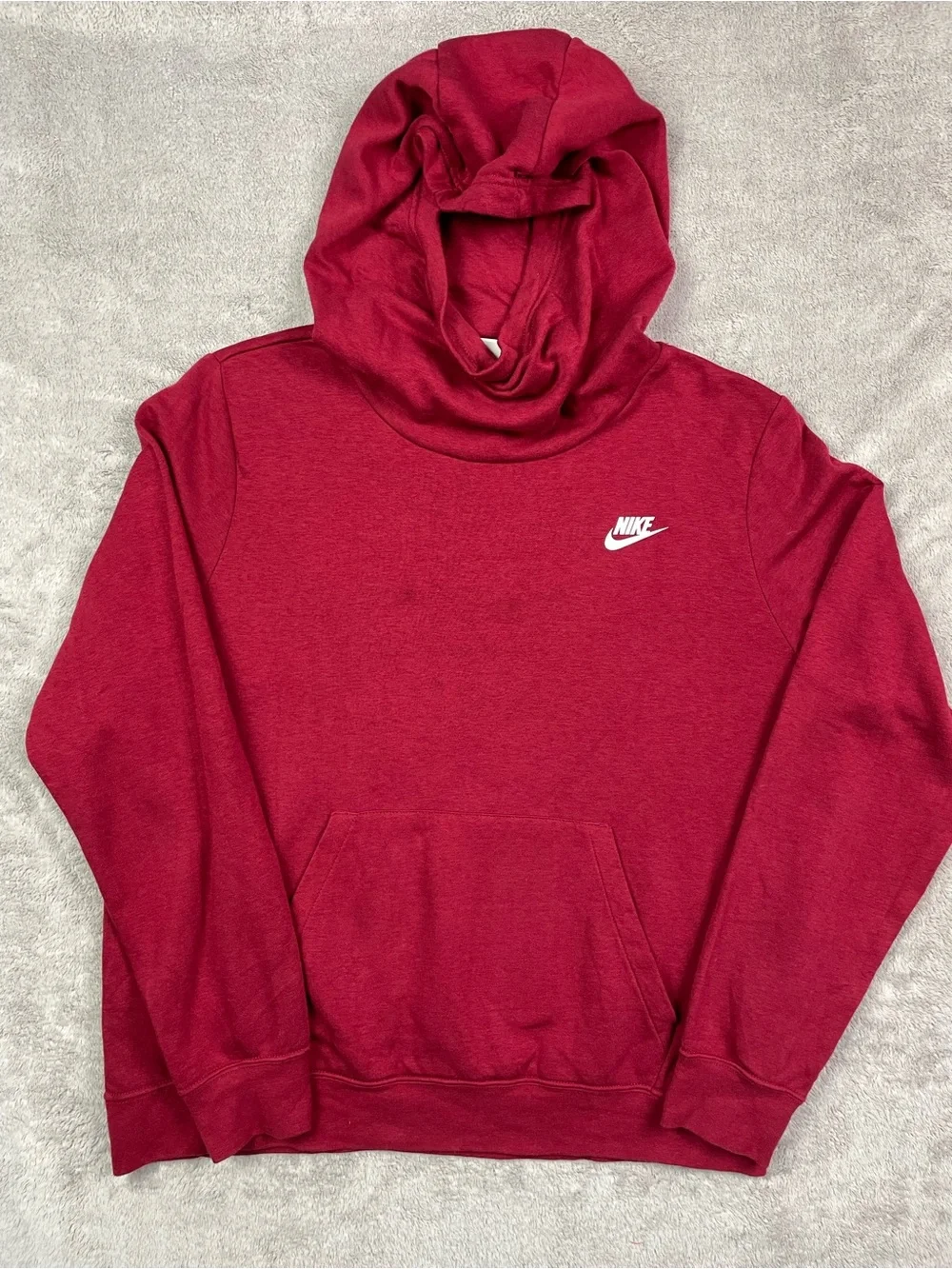 Nike Women's Sports Essential Funnel Neck Hoodie Red/Maroon Size L BV4526-690